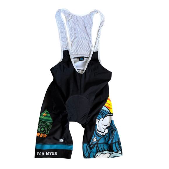 Squadra Pro Issue Cycle Bib Men's Bibshort Size Large‎ Cancer Kickers Black - Picture 1 of 13